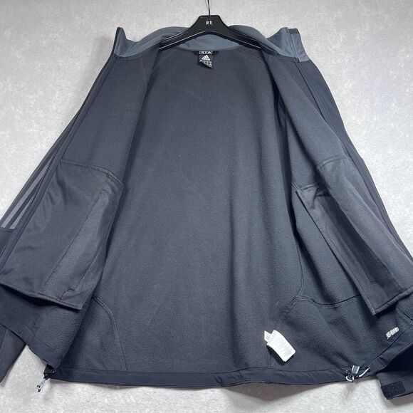 Adidas Track Jacket Mens Size XL Black Soft shell Formotion Nano-Tex Technology - Picture 13 of 16